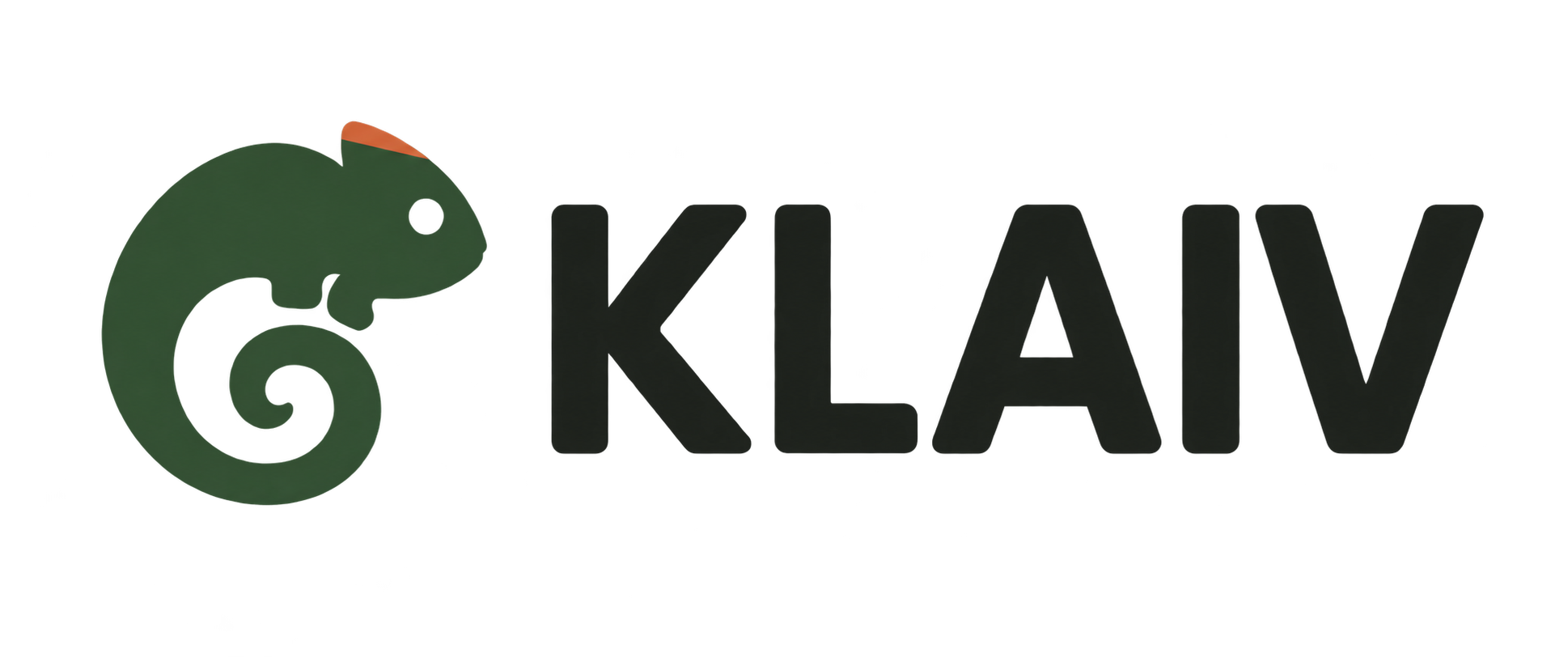 KLAIV, caméléon à crête terre cuite